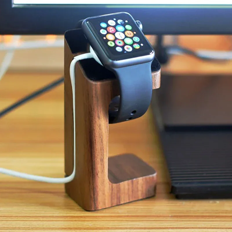 Apple Smartwatch Accessories - Soporte de madera para cargador de