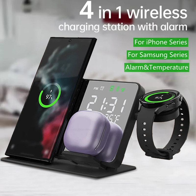 Smartwatch Ac - Cargador inalámbrico despertador soporte rápido 4