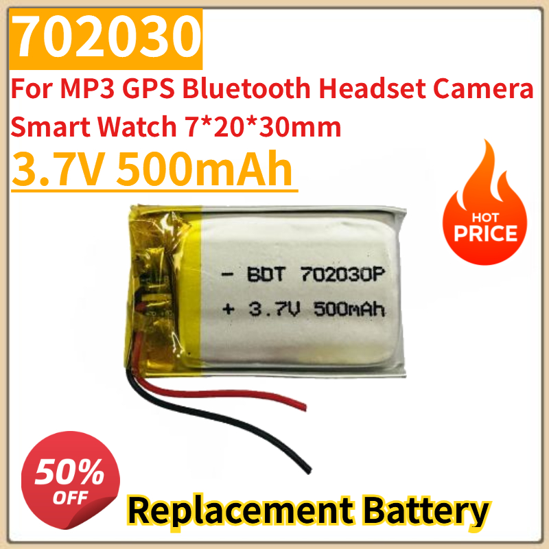 Smartwatch Headset - Nuevo 3,7 V 500mAh 702030 batería