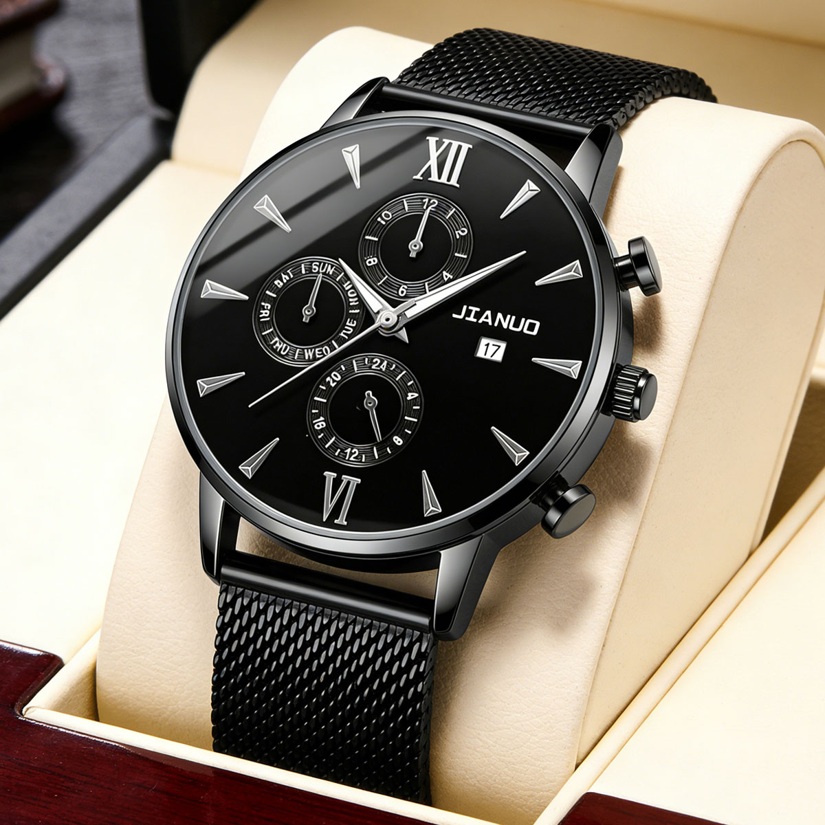 Stainless Mesh Band - Reloj de Cuarzo Casual Moderno para