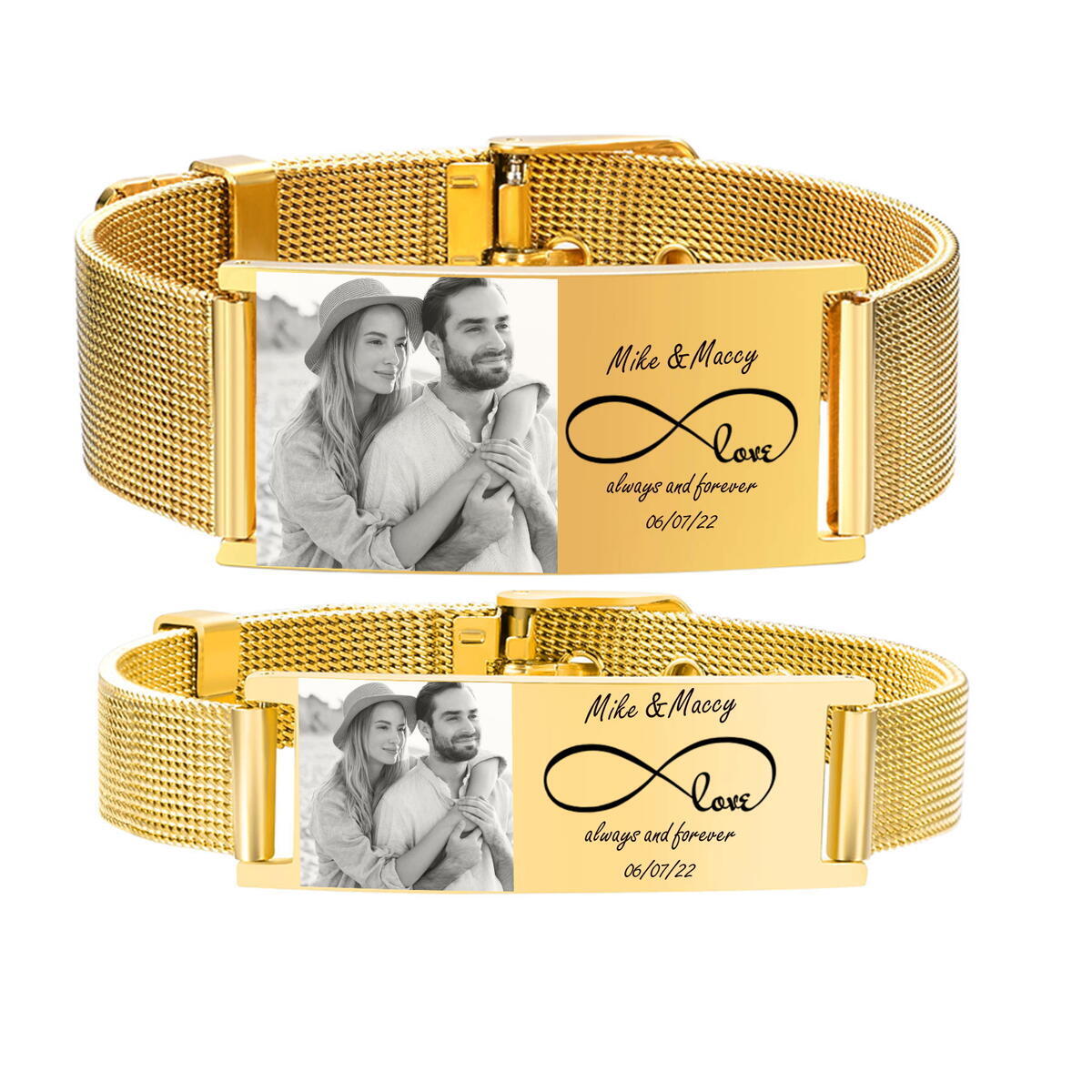 Stainless Mesh Band - Pulsera de identificación personalizada para hombres