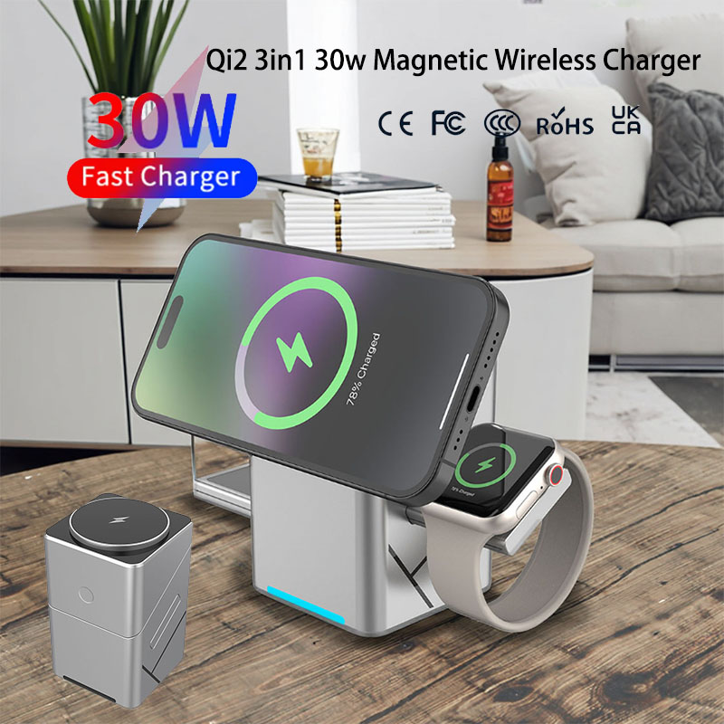 Watch Charger Cable - Cargador Inalámbrico Magnético Giratorio Táctil Multifunción