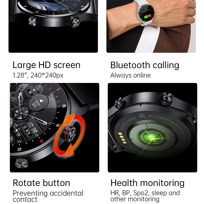 GPS ECG + PPG Bluetooth llamad - Smartwatch Faces reseña y precio