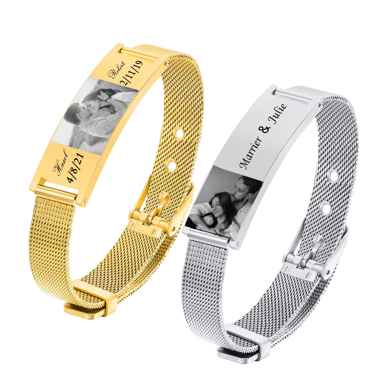 Pulsera de identificación pers - Stainless Mesh Band reseña y precio