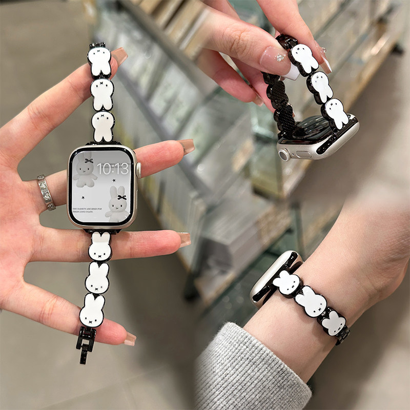 Correa de reloj de cuero Miffy - Apple Smartwatch Accessories reseña y precio
