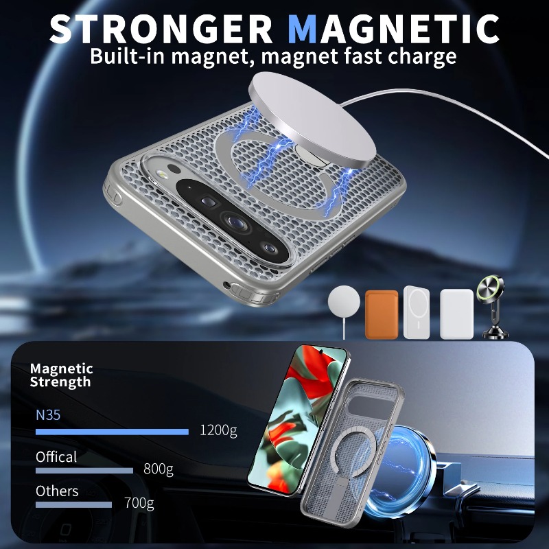 Funda Híbrida con Disipación d - Magnetic Charging Stand reseña y precio