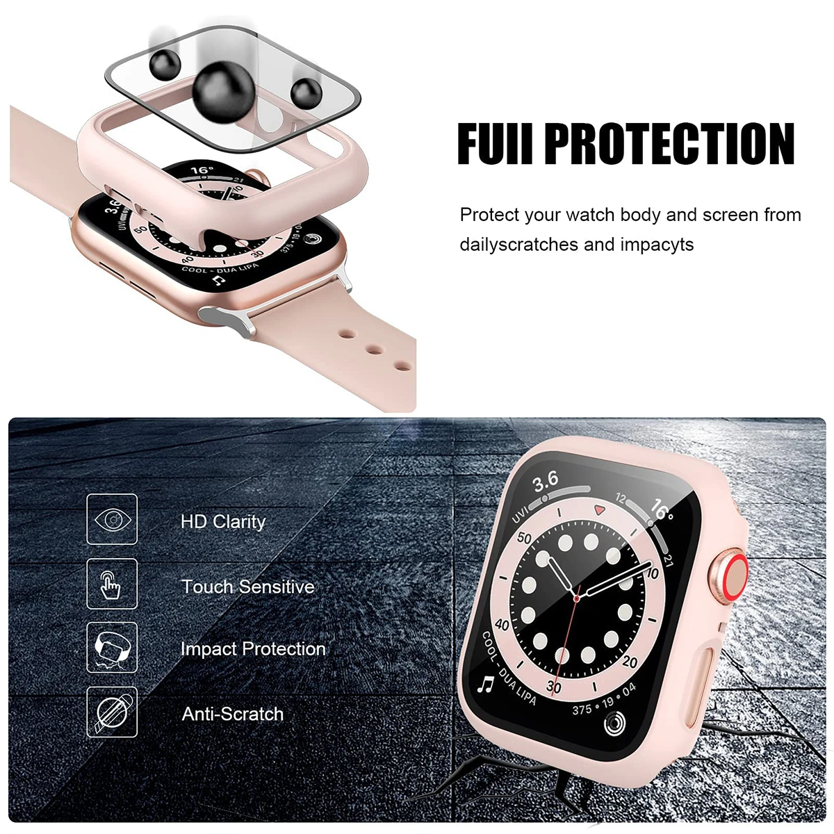 Protector de pantalla de crist - Apple Smartwatch Accessories reseña y precio
