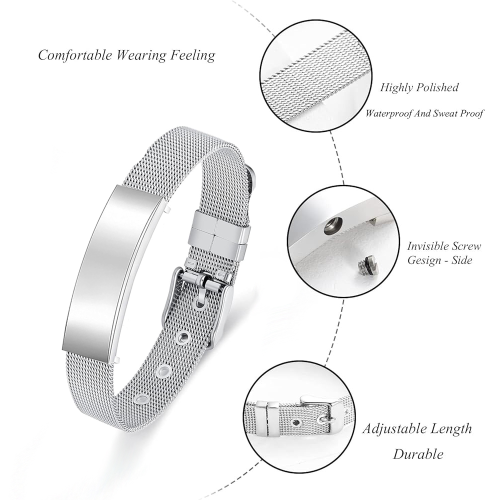 Joyería de cremación, pulsera  - Stainless Mesh Band reseña y precio