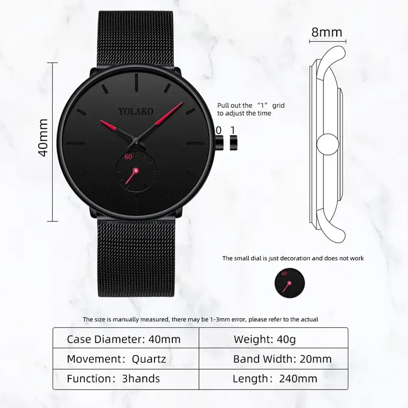 Relojes minimalistas YOLAKO a  - Stainless Mesh Band reseña y precio