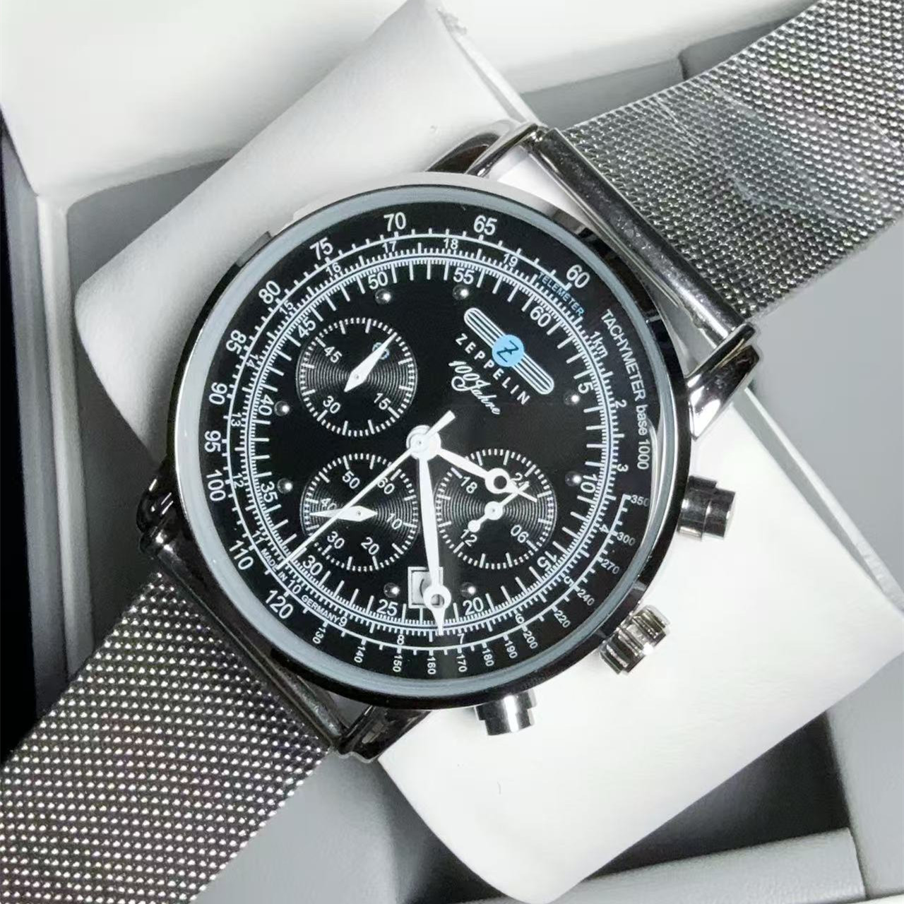 Reloj de Cuarzo Zeppelin para  - Stainless Mesh Band reseña y precio